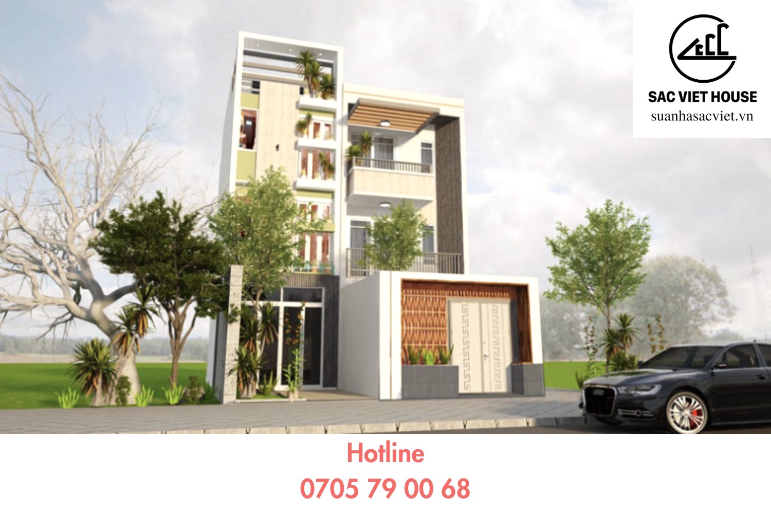 Mẫu thiết kế nhà phố 3 tầng 1 tum Quận Tân Phú đẹp mê mẩn, tiết kiệm chi phí liên hệ 0705.79.00.68